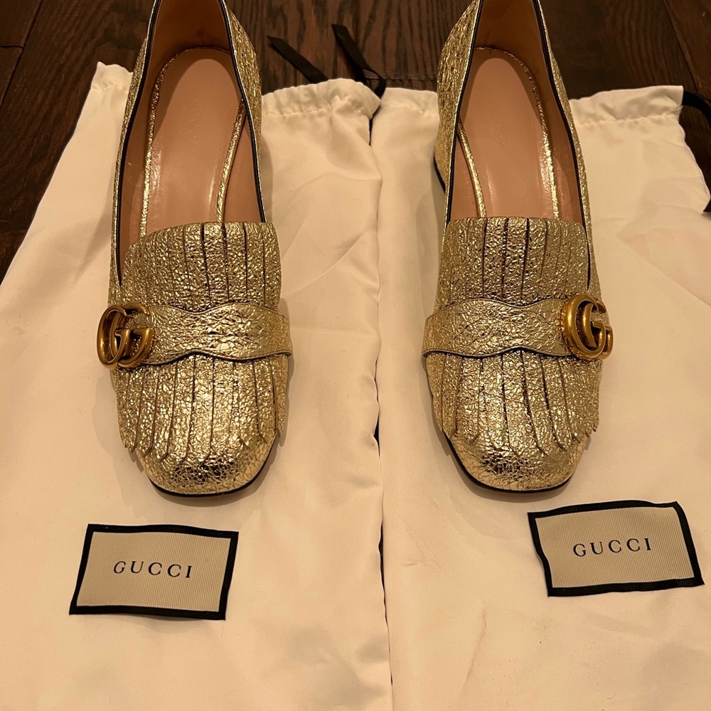 Gucci gold women’s shoes size 39.5